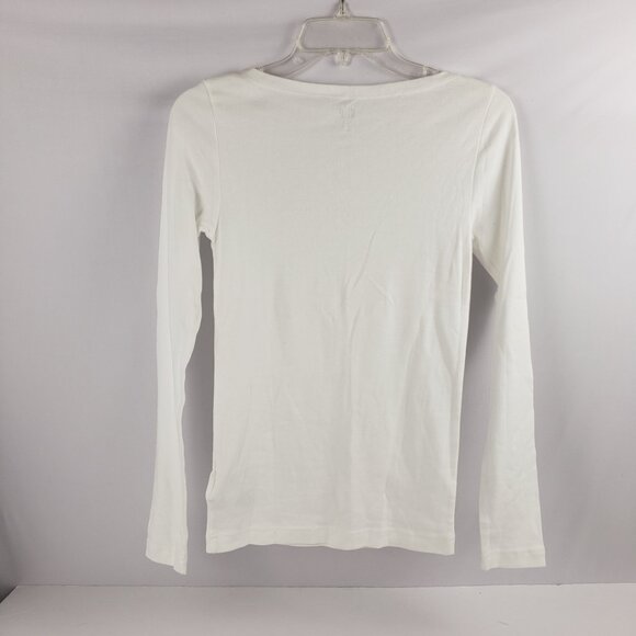 Gap XS White Boatneck T-shirt NWT Long Sleeve Womens - Picture 2 of 13